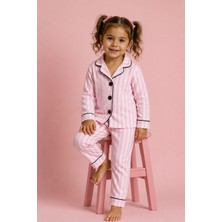 Irk Lemoon Pembe Çizgili Kız Pijama Takımı