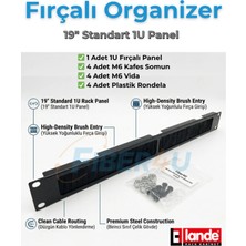 Lande 1u 19" Fırçalı Organizer