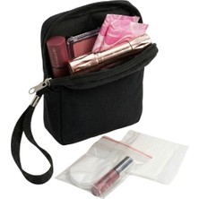 NS Reliable Siyah  Kadın Hijyenik Ped Saklama Çantası - Mini Organizer Düzenleyici Kılıf - 10X14X3 cm