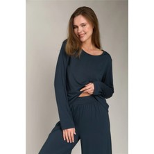 Lovely Things Ella Örme Dökümlü Pantolon Pijama Altı - Antrasit