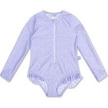 Swim Essentials Leopard Lila Uv Korumalı Uzun Kollu Mayo