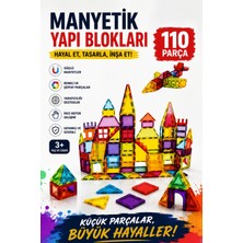 Toyaş 110 Parça Manyetik Yapı Blokları Seti | Stem Eğitici Oyuncak | Manyetik Inşa ve Tasarım Seti | 3+ Yaş
