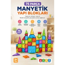 Toyaş 75 Parça Manyetik Yapı Blokları Seti – Eğitici Stem Oyuncağı, 3D Manyetik Inşa ve Tasarım Seti, Çocuk Gelişim Oyuncağı