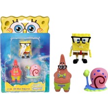 Diramix Spongebob Squarepants 3D 3’lü Mini Figür Seti  - Süngerbob-Patrick-Salyangoz Gary