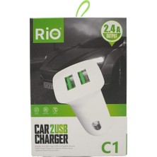 Rio Battery araç için çift USB 2.4A hızlı ve güvenli şarj cihazı