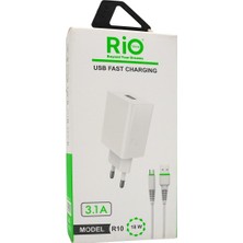 Rio Battery USB şarj adaptörü ve kablo hızlı şarj destekli
