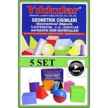 TAN EXPRESS Geometrik Cisimler Seti Ilköğretm 1-5 Sınıf Matematik Ders Materyalleri 5 Set (Videolu)