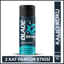 Blade X2 Perfume Urban Fresh Erkek Deodorant Body Spray 150 ml Leke Bırakmaz %0 Alüminyum