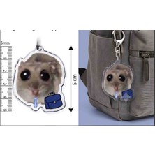 Tanlight Işkolik Hamster Illüstrasyon Anahtarlık - Sırt Çantası Aksesuarı