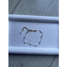 Minimal Yeşil Kedi Gözü Altın Kaplama Bileklik