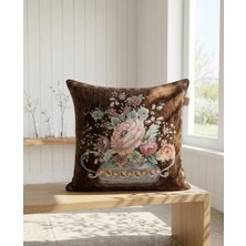 Believe BELİEVE KINAY VAZOLU JAKARLI DOKUMA GOBLEN ŞÖNİLLİ A.KAHVE KIRLENT 40*40