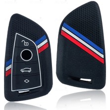 Alazpay Bmw 1 3 5 6 7 Serisi G32 G30 G20 G11 & X1 X3 X5 X6 X7 & Z4 M Silikon Desenli 2 Şeritli Anahtar Kılıfı