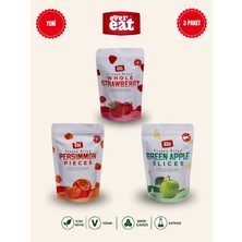 Evereat Çilek-Cennet Hurması-Elma Freeze Dry Meyve Cipsi 3'lü Paket Doğal Atıştırmalık