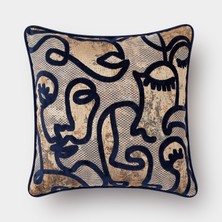 Lidoma Home "amore" Desenli Kırlent Kılıfı - 45X45 - Lacivert