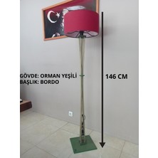 Balsa Dekor Ahşap Lambader-Orman Yeşili-Köşe Aydınlatma- Bordo