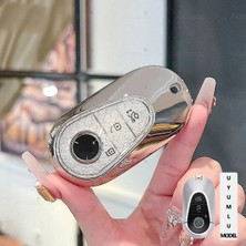 Alazpay Mercedes Uyumlu Elmas Kesim TPU Anahtar Kılıfı - Benz C E S Class C200 C300 W206 W223 S400 S450 S480 S500 (1 Adet)