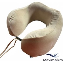 Mavi Makro Yıkanabilir Kılıflı Hafızalı Uyku Visco Seyahat ve Yolculuk Yastığı