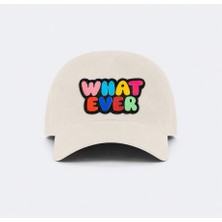 Jantifox Unisex, 100% Koton, Tasarlanabilir ve Ayarlanabilir Bej Şapka :whatever Patchli