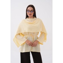 Mega Life Omuz Pelerinli Hakim Yaka Modal Dokuma Tunik