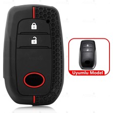 Alazpay Toyota Uyumlu Silikon Desenli Anahtar Kılıfı - Corolla Cross Yaris Cross CH-R RAV4 Hilux (1 Adet)