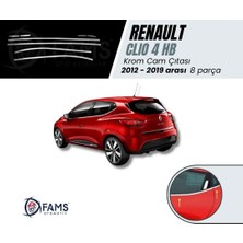 Fams Otomotiv Renault Clio 4 Krom Cam Çıtası 8 Parça 2012> Paslanmaz Çelik (HB)
