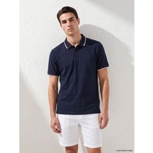 LC Waikiki Lcwaıkıkı Classic Lacivert Polo Yaka Pike Erkek Tişört