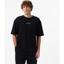 UNITED4 Regular Fit Erkek Siyah T-Shirt.SIYAH