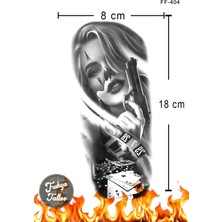 Trakya Tattoo 1-2 Hafta Kalıcı Yarım Kol Gangster Kadın Geçici Dövme FF-404