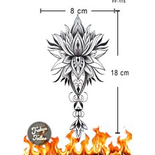 Trakya Tattoo 1-2 Hafta Kalıcı Yarım Kol Lotus Kadın Sırt Bacak Geçici Dövme FF-115