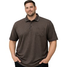 Battal Moda Erkek Büyük Beden Melanj Vizon Polo Yaka Kısa Kollu Süprem Tişört M-L-Xl-2xl-3xl-4xl-5xl-6xl-7xl-8xl
