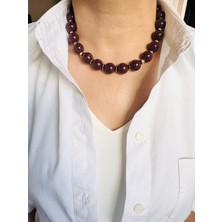 Devi Fashion Büyük Boncuk (14 Mm) Kolye  45 cm