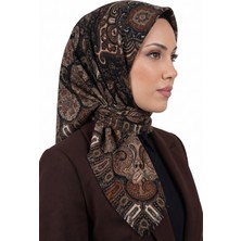 Hadiora Kadın Siyah Vizon Paisley Desenli Flamlı Dimi Eşarp