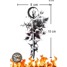 Trakya Tattoo 1-2 Hafta Kalıcı Minimal Kılıç Gül Q-216