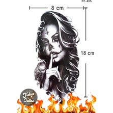 Trakya Tattoo 1-2 Hafta Kalıcı Yarım Kol Gangster Kadın Geçici Dövme 1-2 Hafta Kalıcı Yarım Kol