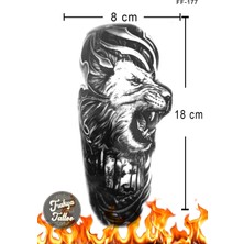 Trakya Tattoo 1-2 Hafta Kalıcı Yarım Kol Aslan Geçici Dövme FF-177
