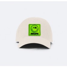 Jantifox Unisex, 100% Koton, Tasarlanabilir ve Ayarlanabilir Bej Şapka : Be Awesome Patchli