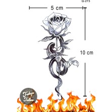 Trakya Tattoo 1-2 Hafta Kalıcı Minimal Yılan Gül Geçici Dövme Q-273
