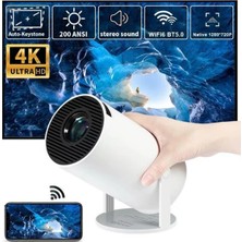 Mercora Tech Ayaklı Projeksiyon Taşınabilir Mini Projektör Sinema Projektörü Android