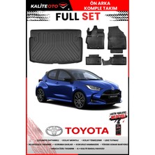 Ko Kaliteoto Toyota Yaris 2023 Model Üst 3D Bagaj Havuzu ve Paspas Seti+Lastik Parlatıcı