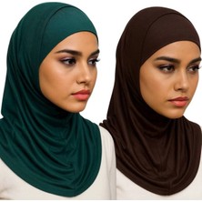 ALDAIYR 2 Adet Hijab 2 Parça Likra Kumaş