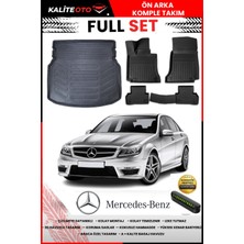 Ko Kaliteoto Mercedes C Serisi W204 2010 Model Rampalı 3D Bagaj Havuzu ve Paspas Seti+Numaratör Hediyeli
