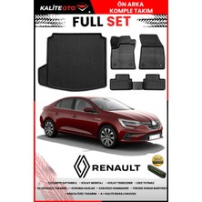 Ko Kaliteoto Renault Megane 4 Sedan 2020 Model Sol Cepli 3D Bagaj Havuzu ve Paspas Seti+Numaratör Hediyeli