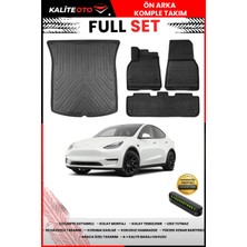 Ko Kaliteoto Tesla Model Y 2021 Model 3D Bagaj Havuzu ve Paspas Seti+Numaratör Hediyeli