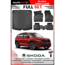 Ko Kaliteoto Skoda Kodiaq 2022 Model 3D Bagaj Havuzu ve Paspas Seti+Lastik Parlatıcı