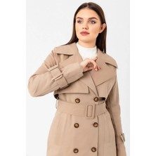 Pastelastore Pamuk Gabardin Uzun Kadın Trençkot 1111