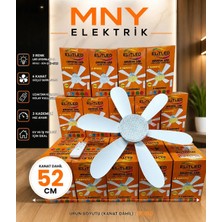 Mny Elektrik kristal  Tavan Vantilatörü Sessiz 3 Renk Işık Özelligi Uzaktan Kumandalı 52CM Ürün Boyutu
