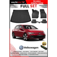 Ko Kaliteoto Volkswagen Golf 8 Otomatik 2024 Model 3D Bagaj Havuzu ve Paspas Seti+Numaratör Hediyeli