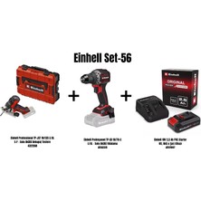 Einhell Set-56(Einhell Professional Tp-Jst 18/135 Li Bl S-F Akülü Dekupaj Testere+Einhell Profesyonel Tp-Cd 18/70-C Li Bl Akülü Vidalama+Einhell 18V 2,5 Ah Pxc Starter Kit, Akü & Şarj Cihazı )