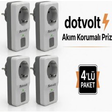 Dotvolt Surge Hunter 1 Tekli Akım Korumalı Priz 1050 Joule Beyaz Yanmaya Dayanıklı Plastik Gövde 4 Adet