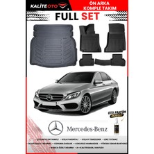 Ko Kaliteoto Mercedes C Serisi W205 2021 Model Rampalı Kulaklı 3D Bagaj Havuzu ve Paspas Seti+Oto Parfümlü
